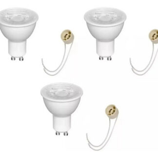 Kit 3 Lampada Led Mr16 40 240v 7w 3000k Irc80 3000k Luz Quente Tom Amarelado