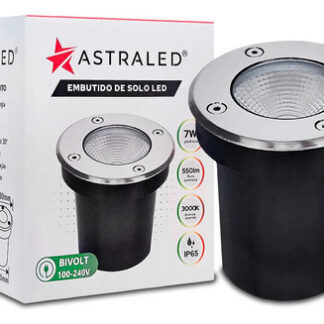 Embutido De Solo Piso Led Balizador 7w 3000k Ip65 Biv Cúpula Escovado Preto