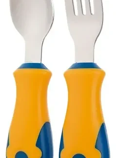 Kit Talher Infantil Aço Inox 316 Com Estojo Colher E Garfo Kit 2 Amarelo